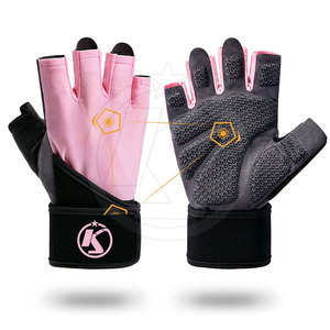 Gants en cuir unisexes à demi-doigts avec logo personnalisé pour la gym, la course, les sports, la remise en forme, les entraînements, la musculation, adhérence de haute qualité - Product Image 1