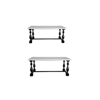 Table à manger traditionnelle en bois massif pour hôtel et appartement, alliant élégance et fonctionnalité, couleur café moderne et blanc, pour salle à manger