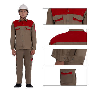 Trajes de trabajo de diseño personalizado: chaqueta soldadora y pantalones cargo con reflectante de seguridad-Uniforme de fábrica - Product Image 3
