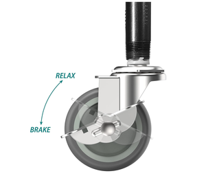 Huarui Silent less Non-Marking Grauer Kleber TPR Gummi Schwenkbare Gewindes tiel rollen Räder für Bürostuhl Spielzeug behälter - Product Image 3