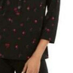 T-shirt Polo da Donna Charter Club a Manica 3/4 Stampata Nera Taglia S in Spandex Traspirante con Logo Lavorato a Maglia - Product Image 3