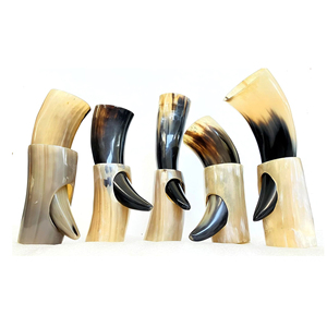 ไวกิ้งแตรแกะสลักยุคกลางที่ซับซ้อนแบบเรียบง่ายทนทานของตกแต่งเบียร์งานฝีมือธรรมชาติขัดเงาเกรดอาหารปลอดภัย - Product Image 3