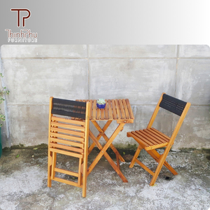 Ensemble bistrot pliable d'extérieur en bois d'acacia contemporain de Thinh Phu - Prix d'usine pour meubles de jardin - Product Image 2