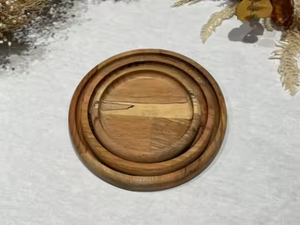 Platos de madera Luxe Living Premium (Juego de 3) Accesorios de comedor elegantes y duraderos de Crescent Crafts - Product Image 2