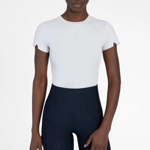 Nouvelle arrivée, haut d'équitation pour femmes athlétiques, léger, manches courtes, respirant, tissu extensible, sous-vêtement d'équitation, OEM - Product Image 1