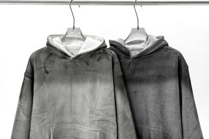 Sudadera con capucha de lavado ácido sucio en blanco personalizado de 450g High Street Wash Old Super Hoodie Stone Wash Retro Sudadera con capucha para hombre - Product Image 5