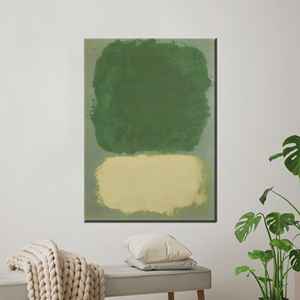 Lienzo Impreso: Arte Abstracto Inspirado en Rothko, Verde y Beige, Enmarcado para Exhibición en Galería - Product Image 1