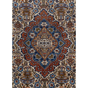 Alfombra Grande de Lana Aalam, Roja y Naranja, Anudada a Mano, con Medallón Abstracto Rectangular, para Pasillo, para el Hogar, Modelo Pae-6460, para Entrada, 9x12 - Product Image 3