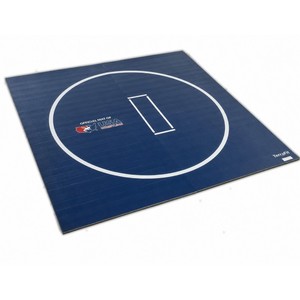 Tapis de lutte multi-usages bleu marine 10x10 pieds, épaisseur 1,25 pouce, <span class=keywords><strong>pour</strong></span> sols de gymnastique scolaire et exercices sportifs - Product Image 1