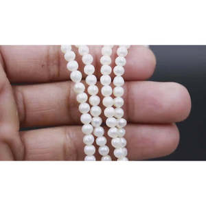 Perlas Naturales de Agua Dulce Blancas de 4 mm, Suaves y Redondas, en Forma de Pepitas, para la Elaboración de Joyas - Product Image 3