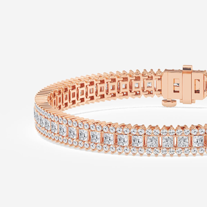 6ctw Princess Lab Grown Diamond Bracelet 6 Inch Fashion Luxury Jewelry Adjustable Elegant Gift for Women Girls - Product Image 1