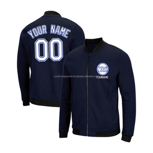 Chaqueta Varsity de estilo minimalista personalizada elegante para uso diario con logotipo de decoración de bordado de cuello alto en el Front-MCACVJ-258 - Product Image 1