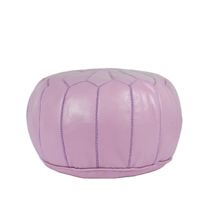 Pouf ottoman en cuir véritable rose marocain fait à la main, repose-pieds, tabouret de salon, tabouret de canapé, housse amovible traditionnelle, antique - Product Image 2