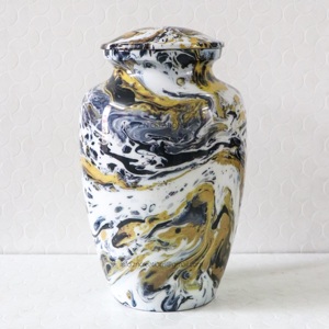 โกศใส่เถ้ากระดูกของมนุษย์ขี้เถ้าทองเหลืองรูปภาพแกะสลักทำด้วยมือผู้ผลิตสำหรับงานศพ - Product Image 6