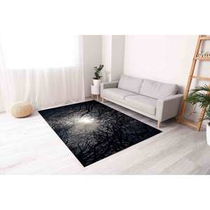 Alfombra Estampada con Diseño de Paisaje Forestal Sereno para Decoración del Hogar, Alfombra de Chenilla - Product Image 3