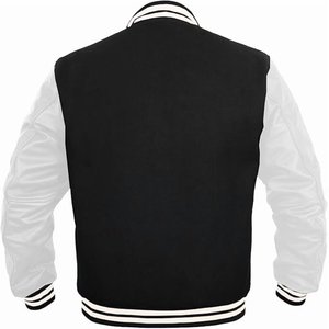 Men's Varsity <b>Jacket</b> Genuine <b>Leather</b> Sleeve and Wool Blend Letterman <b>Boys</b> College Varsity <b>Jackets</b> XS-5XL - Product Image 5