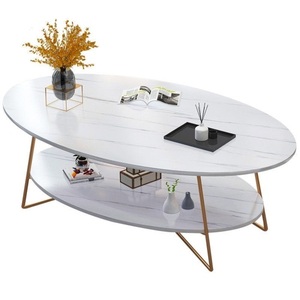 Mesa de centro de metal de diseño hecho a mano con mármol superior comedor y dormitorio centros de mesa de esquina chapada en oro - Product Image 5