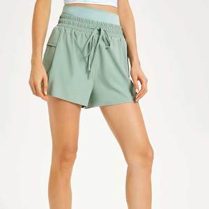 Short de sport d'été pour femmes à séchage rapide Gym Fitness Short de sport pour femmes avec cordon de serrage pour la randonnée Short de course à pied multi-poches pour femmes - Product Image 1