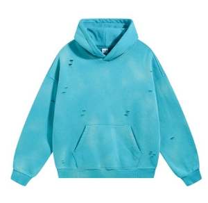 เสื้อฮู้ดดี้ผู้ชายทรงโอเวอร์ไซส์ ผ้าฝ้ายฟลีซ คอฮู้ด ล้างสีแบบแอซิด แขนยาว สไตล์สปอร์ต สำหรับออกกำลังกาย - Product Image 6