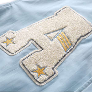 แจ็คเก็ตเบสบอลแบบครอป ผ้ากำมะหยี่หนา พิมพ์ลายออฟเซ็ต ปักลาย  สำหรับผู้ผลิตแบบดรอปชิปปิ้ง - Product Image 3