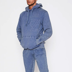 Sweat à capuche délavé pour hommes avec look streetwear et tissu confortable coupe ample Basics sweat à capuche délavé à l'acide avec pull classique - Product Image 4