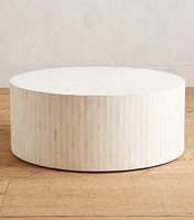 Nouvelle vente exclusive sur des meubles de qualité standard Forme carrée Nouvelle table basse d'appoint en incrustation d'os au design noir et blanc