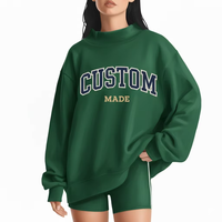 Sweat-shirt à col montant surdimensionné OEM pour femme, en molleton doux en coton, coupe ample, streetwear d'hiver, haut à sequins