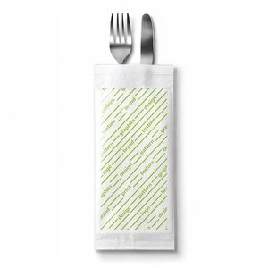 Sacs à couverts en papier blanc - Personnalisés et économiques - Product Image 1