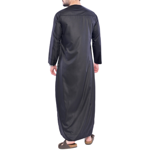 Haute qualité couleur unie saoudien hommes Jubbah Thobes grande taille décontracté prière porter plaine teint à séchage rapide 100% Polyester coupe ample - Product Image 2