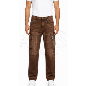 Pantalones Cargo de Algodón 100% Personalizados para Hombre, Ligeros, con Múltiples Bolsillos, Lavados, de Corte Recto, Casuales, para Uso Diario y al Aire Libre - Product Image 4