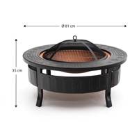 Foyer extérieur multifonctionnel chauffage barbecue grill avec plateau d'aération/FOX FIREPIT