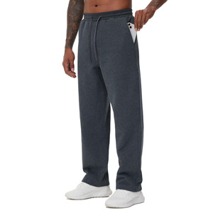Pantalones Deportivos Casuales Ligeros para Hombre, Pantalones de Primavera, Color Sólido, con Cordón, Cintura Media, de Lona, Frente Plano, Estilo Deportivo, Corte Recto - Product Image 1
