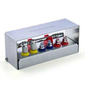 ประแจขันรากฟันเทียมเหล็กกล้า 635 มม. ชุดไขควงหัวหกเหลี่ยมพร้อมที่ใส่หัวกรอ เครื่องมือผ่าตัดสำหรับการผ่าตัดรากฟันเทียม - Product Image 5