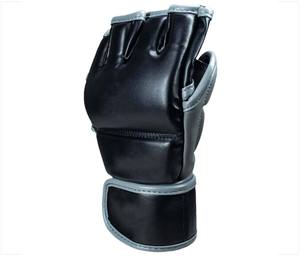 Gants de MMA demi-doigt unisexe en PU sangle de poignet réglable fermeture à crochet et boucle boxe karaté Muay Thai grappling - Product Image 4