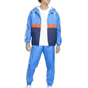 Custom Windbreaker Zip up Hoodie Nylon Track Suit Jacket Jogger Set Contraste Color Sweat Pant Wind Breaker Jacket Chándales Hombres - Product Image 1