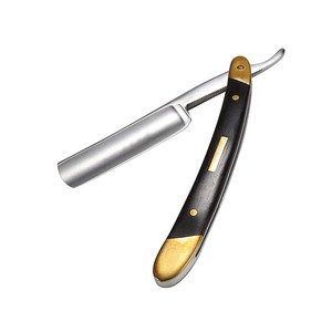 Maquinillas de afeitar manuales/Afeitado con mango de madera con logotipo personalizado Calidad Premium Borde recto Barbero Maquinilla de afeitar Barba Lo último - Product Image 2