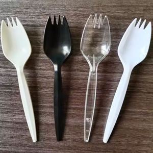 Vente en gros de couverts transparents en plastique, ensemble de couverts élégants en plastique, cuillère et couteau robustes pour les fêtes - Product Image 3