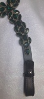 Bandeau de tête en cuir de cheval de haute qualité, fait main, toutes tailles, avec cristaux et strass méga brillants, en polaire et néoprène, pour l'entretien du cheval et la selle