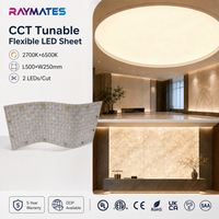 Feuille LED personnalisée en usine, feuille de rétroéclairage CCT 2700+6500K réglable, feuille LED flexible 24V pour rétroéclairage de comptoir
