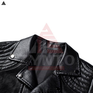 Fabricante pakistaní de chaquetas de cuero al por mayor, chaqueta de cuero informal con cinturón lateral para hombre, nueva chaqueta de motociclista con diseño OEM. - Product Image 4