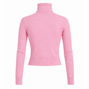Suéter de cuello alto para mujer Gamma Phi Delta Sorority, suéter de punto casual con cuello simulado, jersey cálido con cuello polo - Product Image 3