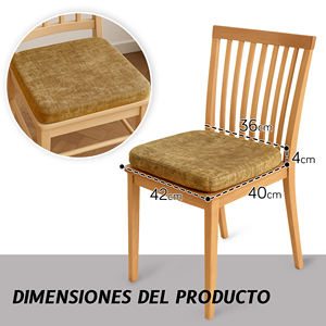 Coussins de chaise 42x40x4cm en polyester chenille, ensemble de coussins décoratifs pour chaises, canapés, salles à manger - Product Image 6