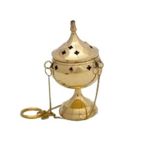 Quemador de Incienso de Latón Puro de Alta Calidad con Grabado y Acabado Pulido, Quemador de Lobán Tradicional de Latón Vintage para Decoración del Hogar - Product Image 6