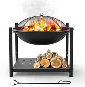 Brasero Redondo Grande de Hierro para Exteriores, Patio, Jardín, Chimenea de Leña, Acogedor, Cálido, Relajante, Reuniones Familiares - Product Image 6