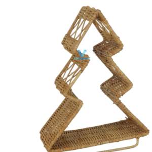 Árbol de pino de ratán tejido a mano respetuoso con el medio ambiente adorno de Navidad de temporada vacaciones rústicas decoración del hogar Idea de regalo - Product Image 4