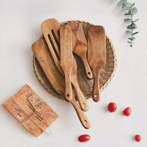 Outils de cuisine multi-usage Spatules en bois Matériau naturel Outil de cuisson Spatule en bois pour la préparation des repas - Product Image 5