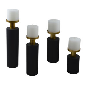 Lot de 3 bougeoirs avec finition colorée, support de bougie à bras unique, support de pilier doré pour décor de fête et de dîner - Product Image 6