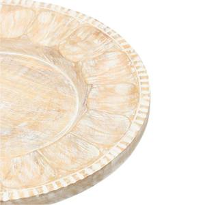 Plato de Madera Decorativo de 13 Pulgadas, Hecho a Mano con Diseño de Pétalos Blanqueados - Product Image 5