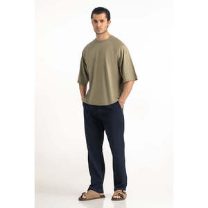 Camiseta de Algodón Premium para Hombre, Corte Holgado, Manga Corta, Cuello Redondo, Tejido de Punto, Estilo Urbano, Antiarrugas, 220g, Fabricante OEM ODM, Venta al Por Mayor - Product Image 5