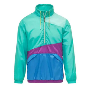 Chaqueta cortavientos para hombre con bloque de color personalizado, chaqueta impermeable de poliéster de último diseño de alta calidad y estilo callejero para hombre - Product Image 3